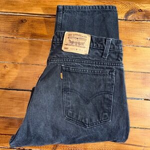 Vintage Levi's 505 Jeans Mens 38x30 (Fits 36x30) Black Orange Tab Reg Straight